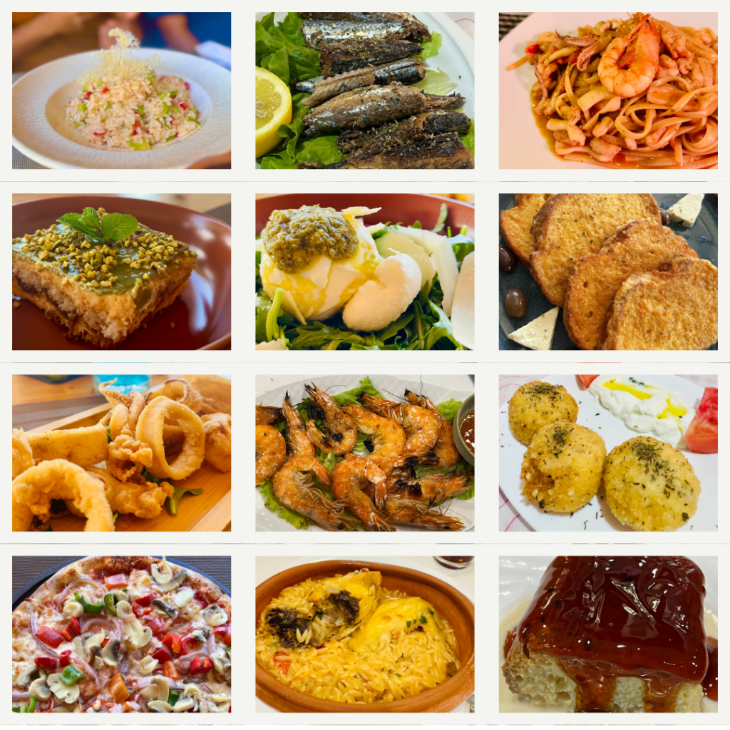 Collage of foods from Albania